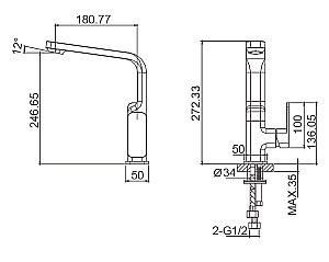 Смеситель для кухни WONZON & WOGHAND ARNIE WW-692102-CR хром купить в интернет-магазине сантехники Sanbest