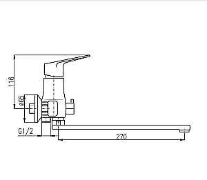 Смеситель для ванны Rav-Slezak Victoria VI253.5 хром купить в интернет-магазине сантехники Sanbest