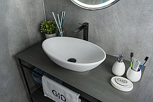 Раковина накладная Gid Lago 52 Wm9021 51193 белая матовая купить в интернет-магазине Sanbest