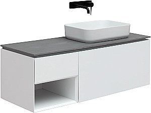 Тумба с раковиной Allen Brau INFINITY 120 1+1 белая матовая для ванной в интернет-магазине Sanbest