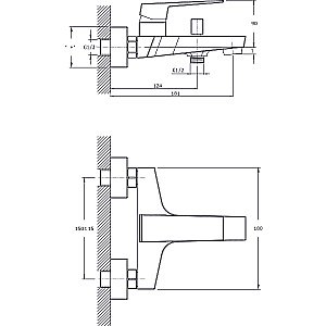 Смеситель для ванны Rush Thira TR3635-44Grey графит купить в интернет-магазине сантехники Sanbest