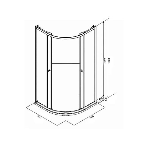 Душевой уголок Parly ZF91 90х90 стекло матовое/профиль белый купить в интернет-магазине Sanbest