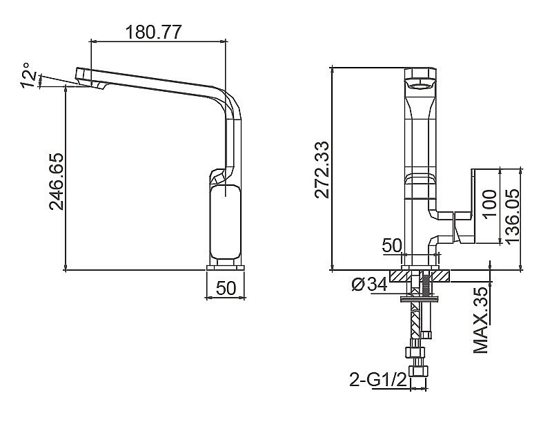 Смеситель для кухни WONZON & WOGHAND ARNIE WW-692102-CR хром купить в интернет-магазине сантехники Sanbest