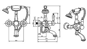 Смеситель для ванны Boheme Imperiale Ripresa 323 купить в интернет-магазине сантехники Sanbest