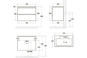 Тумба с раковиной Art&Max Bianchi 75 оливковая матовая для ванной в интернет-магазине Sanbest