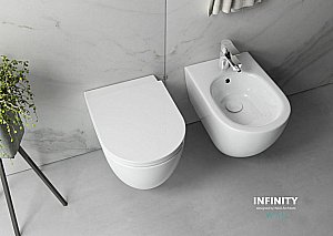 Биде подвесное ISVEA Infinity 10NF41001SV-2L-TRZ белый матовый с декором купить в интернет-магазине Sanbest