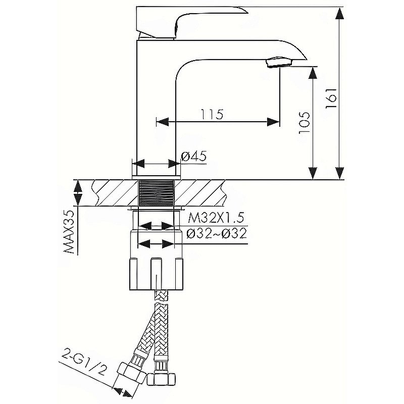 Смеситель для раковины Kaiser Nove 06011 купить в интернет-магазине сантехники Sanbest