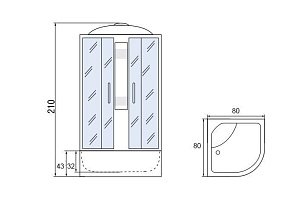 Душевая кабина Мономах С МЗ 43 80x80 купить в интернет-магазине Sanbest