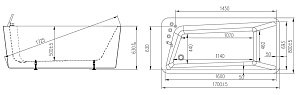 Ванна акриловая Orans BT-NL609 170х80 купить в интернет-магазине Sanbest