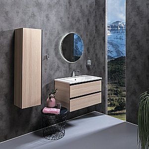 Тумба с раковиной Armadi Art Capolda 85 светлое дерево для ванной в интернет-магазине Sanbest