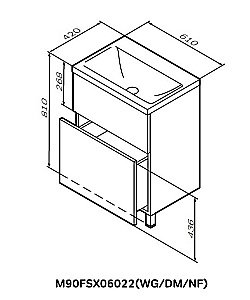 Тумба с раковиной напольная AM.PM Gem 60 белая глянцевая для ванной в интернет-магазине Sanbest