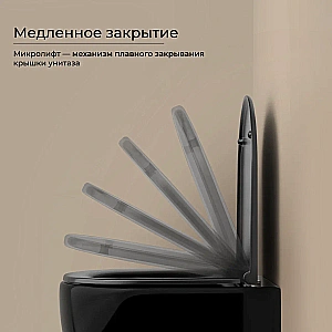 Унитаз подвесной Ceramica Nova UP CN4007MB безободковый, с крышкой микролифт, слив-торнадо, черный матовый купить в интернет-магазине Sanbest