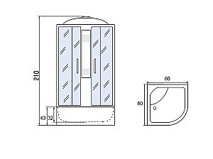 Душевая кабина Мономах С МЗ 43 80x80 купить в интернет-магазине Sanbest
