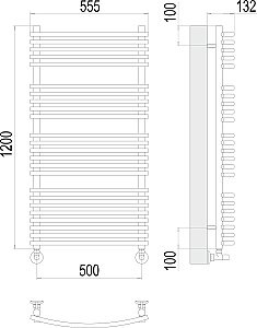 Полотенцесушитель водяной Terminus Марио П24 500х1200 купить в интернет-магазине сантехники Sanbest