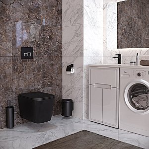 Унитаз подвесной Taliente Correto CR25200 Nero безободковый, с крышкой микролифт, черный матовый купить в интернет-магазине Sanbest