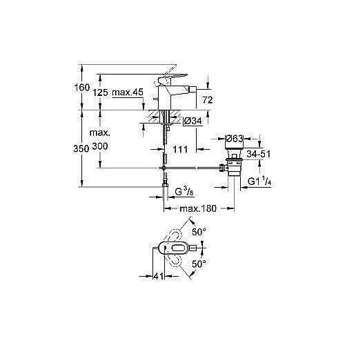 Смеситель для биде Grohe Bauloop 23338 000 купить в интернет-магазине сантехники Sanbest