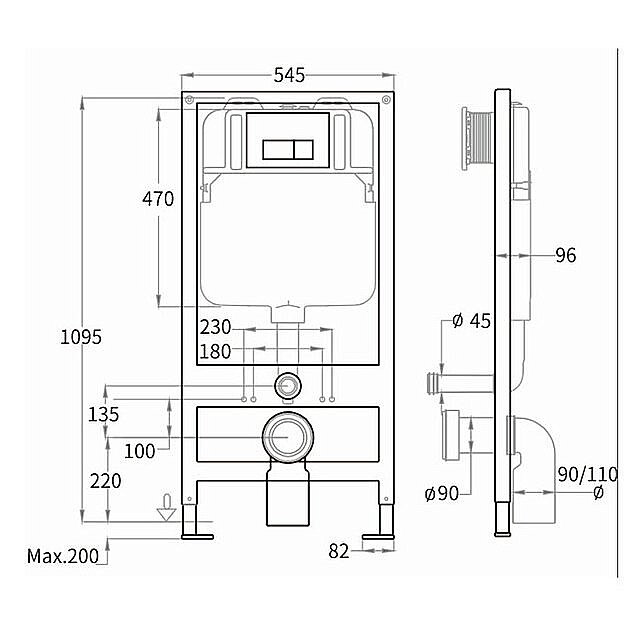 Инсталляция для унитаза Caprigo Tempo 4703 DA001-crm купить в интернет-магазине сантехники Sanbest