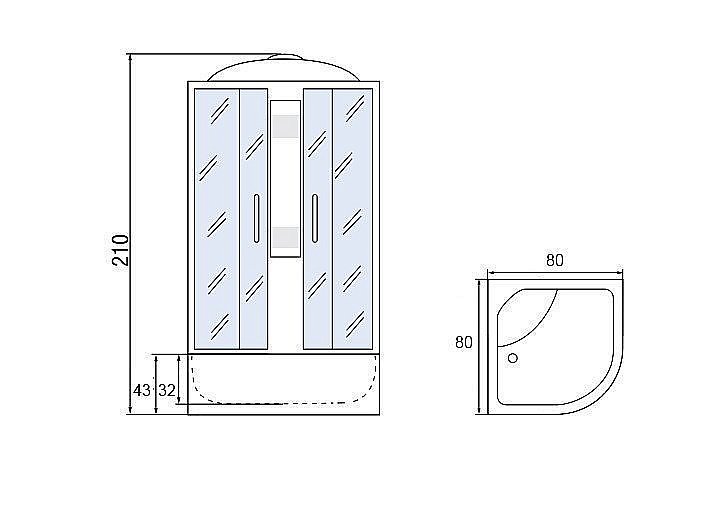 Душевая кабина Мономах С МЗ 43 80x80 купить в интернет-магазине Sanbest