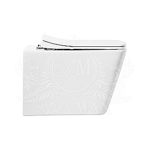 Унитаз подвесной Art&Max Techno AM9310CHR/SC белый, с сиденьем микролифт, безободковый купить в интернет-магазине Sanbest