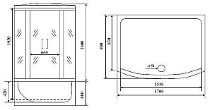 Душевой бокс Timo LUX T-7770 170x90 купить в интернет-магазине Sanbest