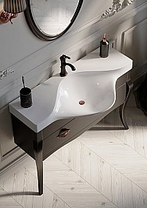 Тумба с раковиной Clarberg Borgia 115 черная для ванной в интернет-магазине Sanbest