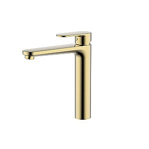 Смеситель для раковины Aquatek Ника AQ1804BG 190 золото шлифованное, без донного клапана купить в интернет-магазине сантехники Sanbest