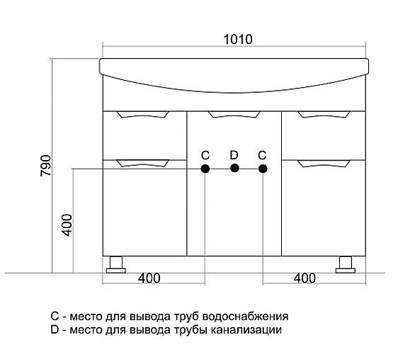 Тумба с раковиной MIXLINE Этьен 105 белая для ванной в интернет-магазине Sanbest