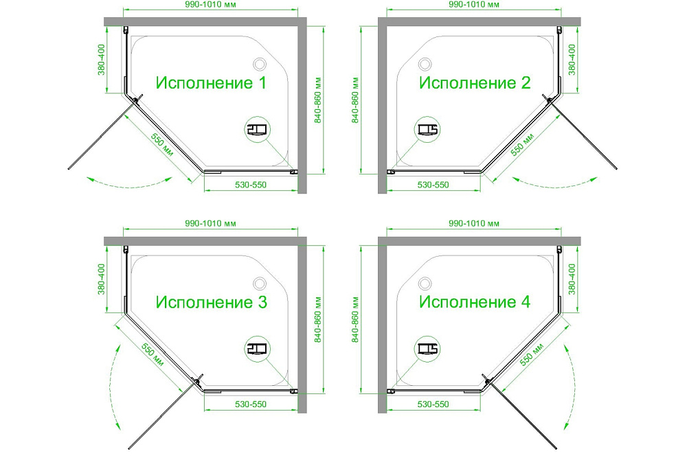 Душевой уголок Royal Bath TR RB1085TR-T-BL 85х100 прозрачное стекло/профиль черный купить в интернет-магазине Sanbest