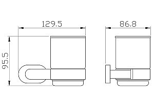 Стакан для зубных щеток с держателем WONZON & WOGHAND FIRST, Хром (WW-8421) купить в интернет-магазине сантехники Sanbest