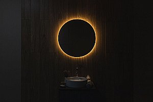 Зеркало Art&Max ASTI AM-Ast-800-DS-FNC-Nero в ванную от интернет-магазине сантехники Sanbest