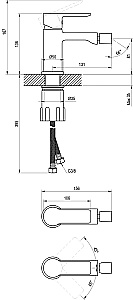 Смеситель для биде Ravak Solar SL 056.20BL X070493 черный матовый купить в интернет-магазине сантехники Sanbest