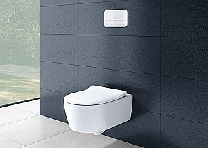 Унитаз подвесной Villeroy&Boch Avento 5656RS01 альпийский белый, с крышкой микролифт, безободковый купить в интернет-магазине Sanbest