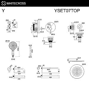 Душевая система WhiteCross Y YSET07TOPGLB золото брашированное купить в интернет-магазине сантехники Sanbest
