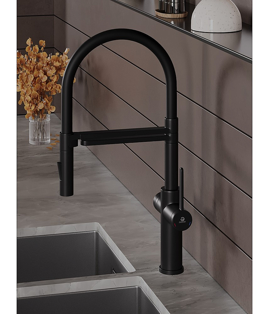 Смеситель для кухни Agger Elegant A3252544 черный матовый купить в интернет-магазине сантехники Sanbest