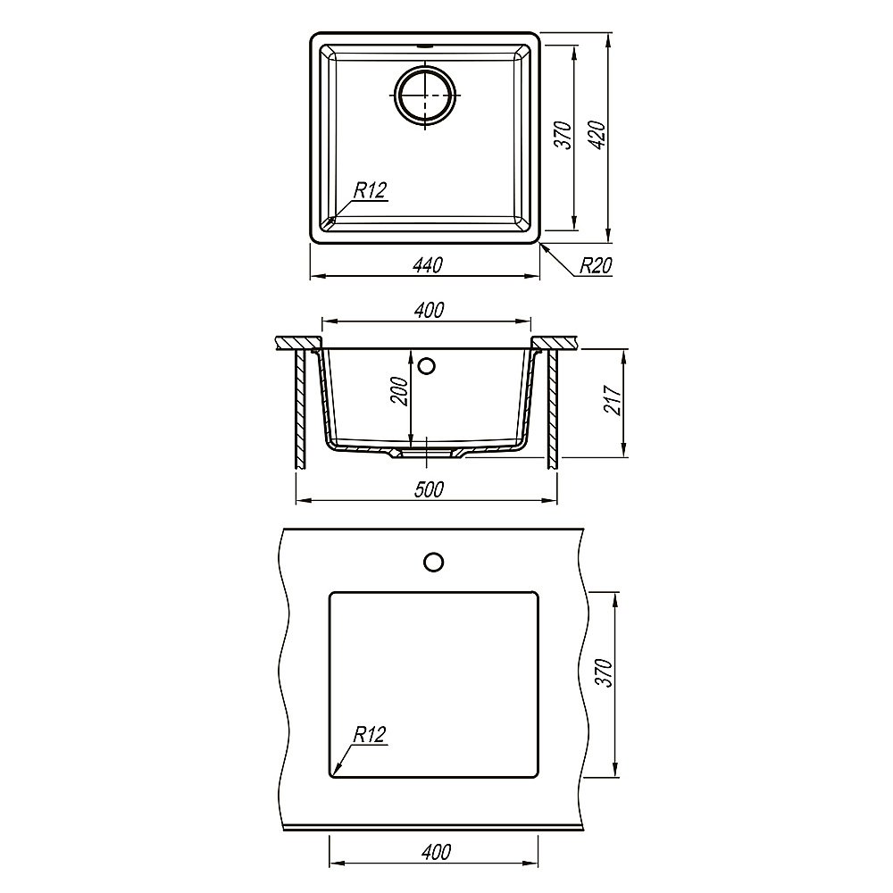 Кухонная мойка Lemark Sinara 440-U 9910069 грей купить в интернет-магазине сантехники Sanbest