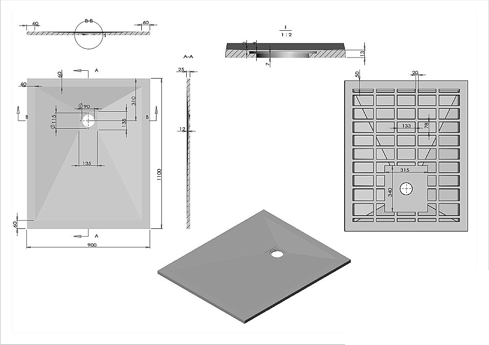 Душевой поддон Vincea VST-4SR9011A 110x90 антрацит купить в интернет-магазине Sanbest