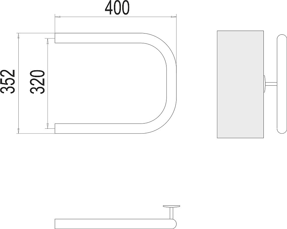Полотенцесушитель водяной Terminus П-обр AISI 32х2 320х400 купить в интернет-магазине сантехники Sanbest