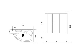 Душевая кабина Royal Bath RB 150ALP-C 100x150 стекло матовое/профиль белый купить в интернет-магазине Sanbest