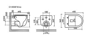 Унитаз подвесной Ceramica Nova Ulma CN4006TMB черный матовый, с крышкой микролифт, безободковый, слив-торнадо купить в интернет-магазине Sanbest