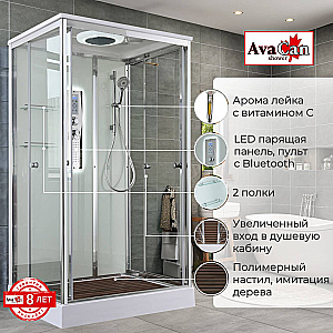 Душевая кабина AvaCan V Серия V2012LED 120х90 с гидромассажем, с подсветкой купить в интернет-магазине Sanbest