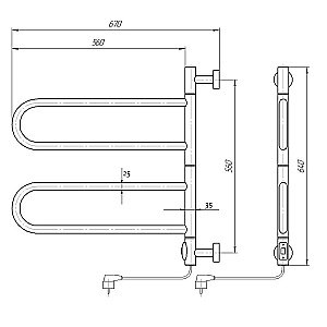 Полотенцесушитель Domoterm Сальса DMT 108F П4 65x50 EK купить в интернет-магазине сантехники Sanbest