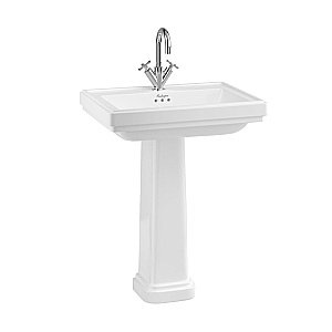 Раковина на пьедестале Burlington Riviera 65 RIV2 1TH RIV6 с 1 отверстием белая купить в интернет-магазине Sanbest