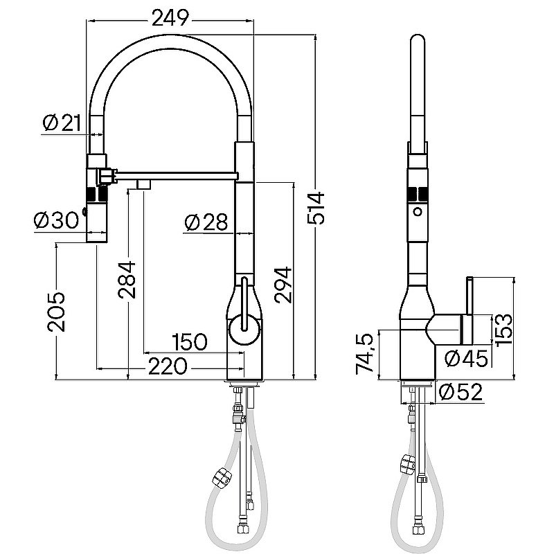 Смеситель для кухни Paulmark Magneto One Ma213188-WH белый матовый купить в интернет-магазине сантехники Sanbest
