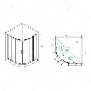 Душевой уголок RGW HO-512 110x110 купить в интернет-магазине Sanbest