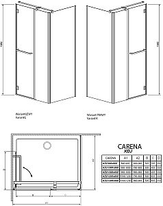 Душевой уголок Radaway Carena KDJ 120x80 34442-01-01NL  стекло прозрачное/профиль хром/левый купить в интернет-магазине Sanbest