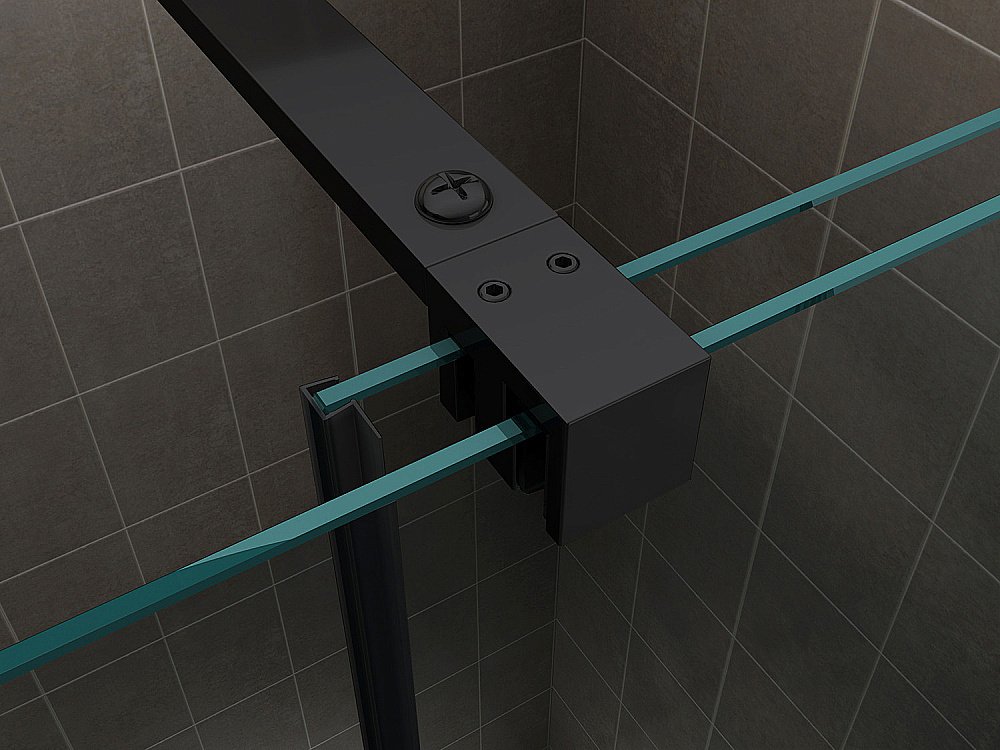 Душевое ограждение Abber Komfort 120 раздвижная прозрачное/черный купить в интернет-магазине Sanbest