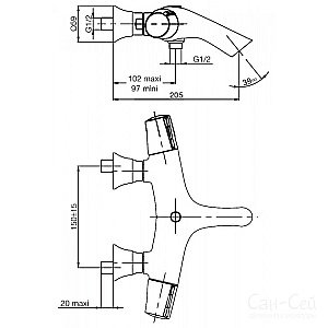 Смеситель для ванны Jacob Delafon SYMBOL E71684-CP купить в интернет-магазине сантехники Sanbest