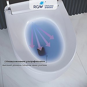 Унитаз приставной RGW SW-31 63420131-01 белый, безободковый, с крышкой микролифт, слив торнадо купить в интернет-магазине Sanbest
