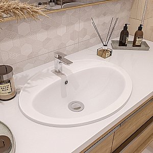 Раковина встраиваемая Cersanit CALLA 54 S-UM-Cl/1-w белая купить в интернет-магазине Sanbest