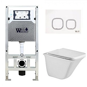 Унитаз с инсталляцией WeltWasser AMBERG 506 ST + ROTBACH 004 GL-WT + AMBERG RD-WT купить в интернет-магазине Sanbest